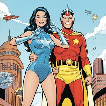 Silver Age Comics Superhero AI Portrait transformation