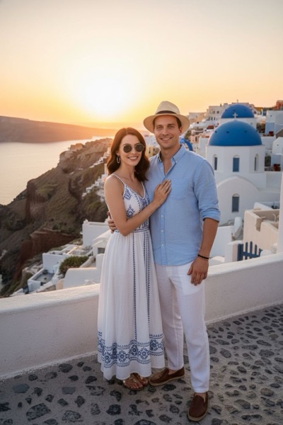 Santorini, Greece - AI Portrait Transformation